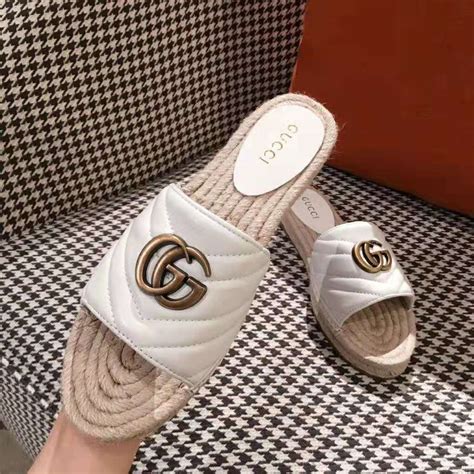 gucci sandles white|Gucci white sandals flat.